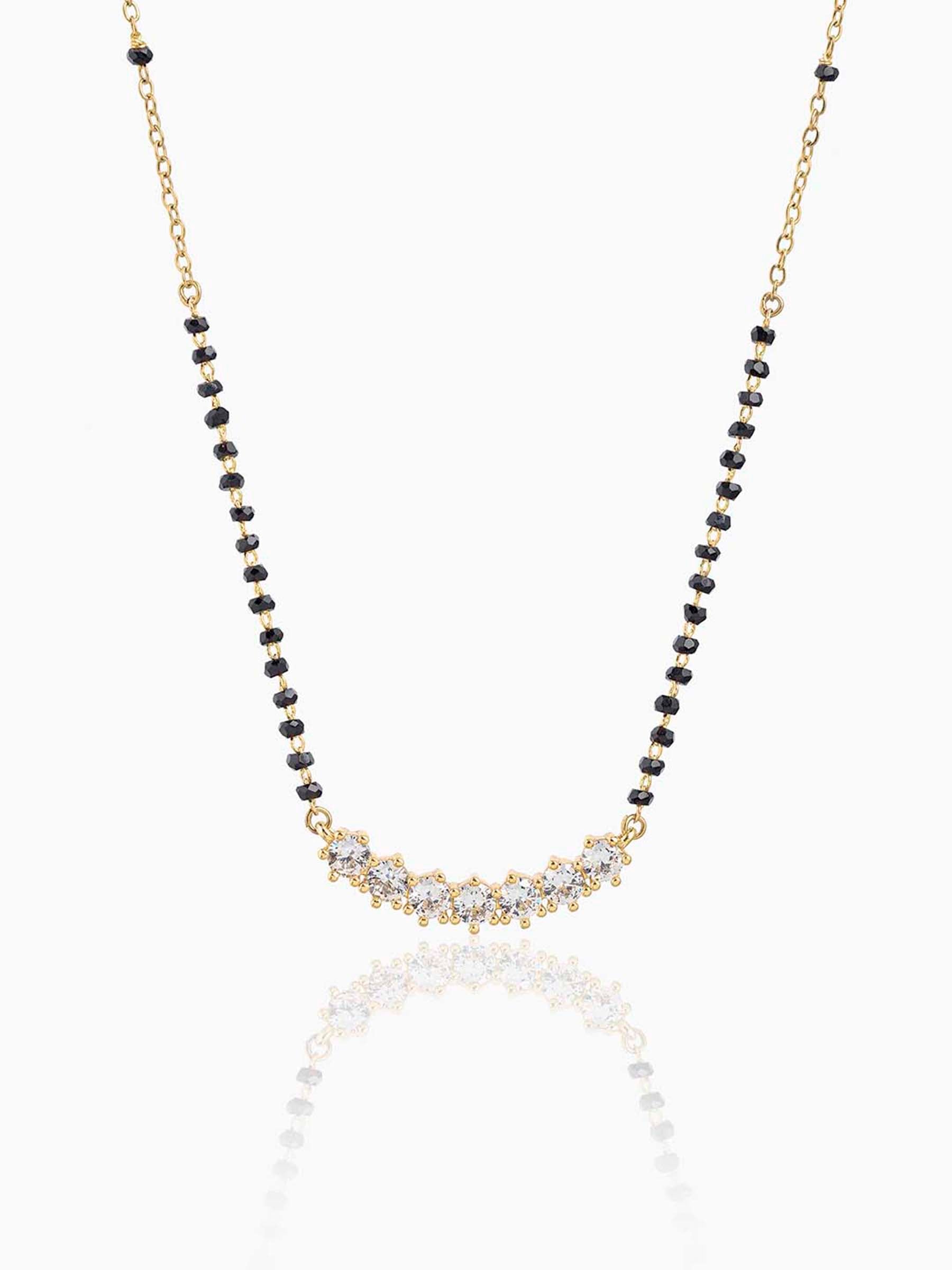 Aarna Sparkling Diamond 14K Gold Plated Mangalsutra