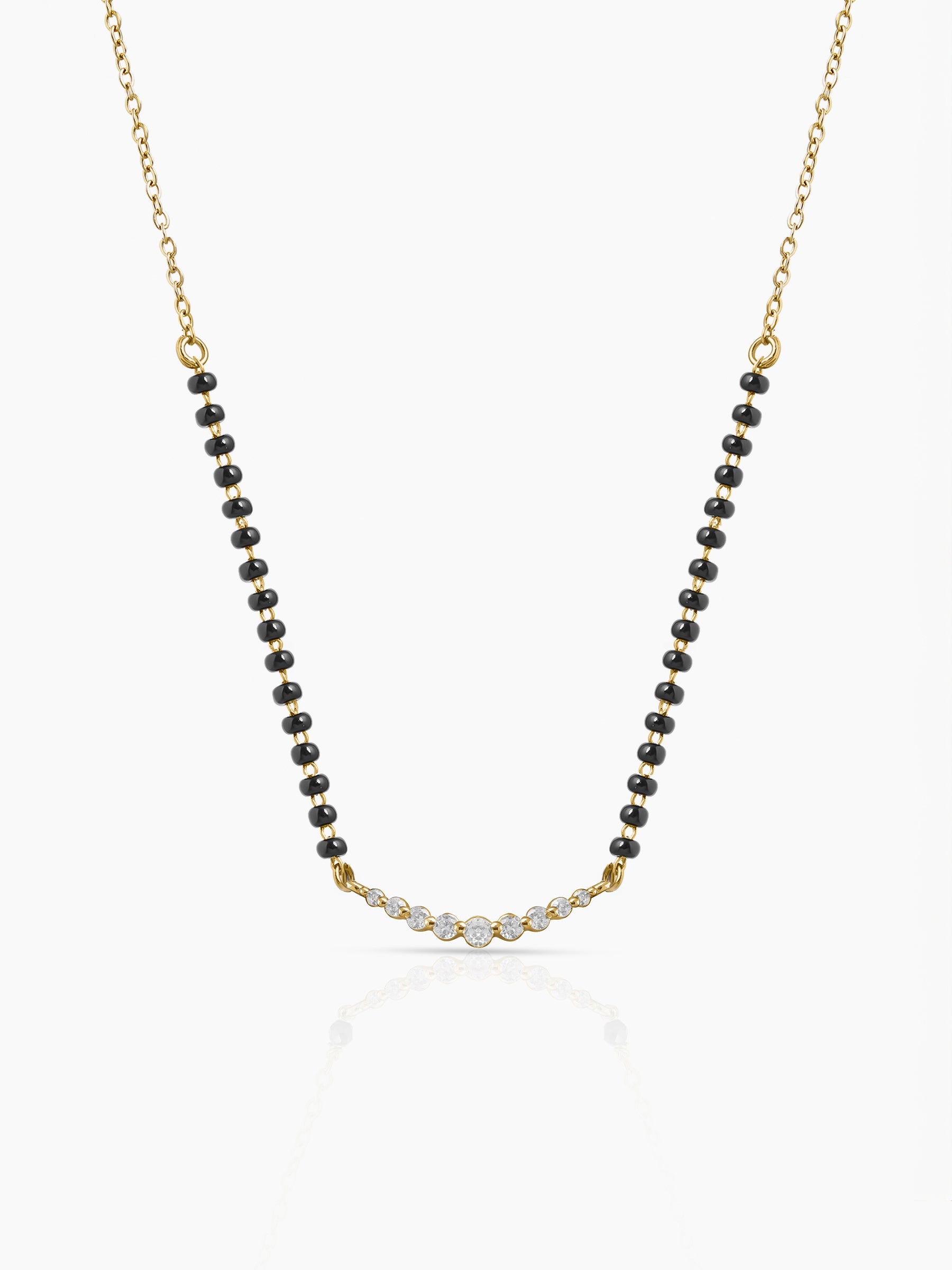 Aarunya Diamond Bar 18K Gold Plated Mangalsutra