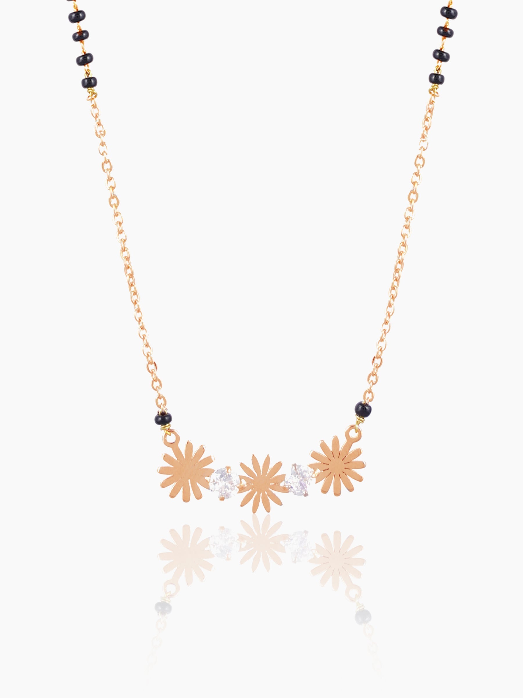 Ahaya Floral Discs Rosegold Plated Mangalsutra