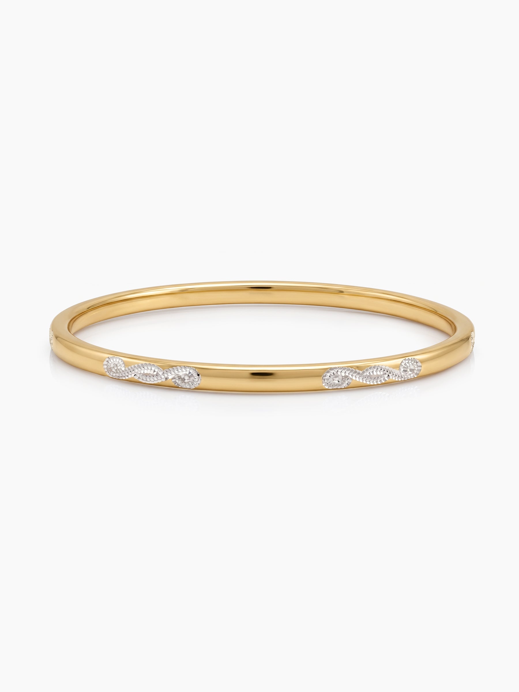 Anandi Diamond Gold Set of 2 Women's 2/4, 2/6, 2/8 Bangles