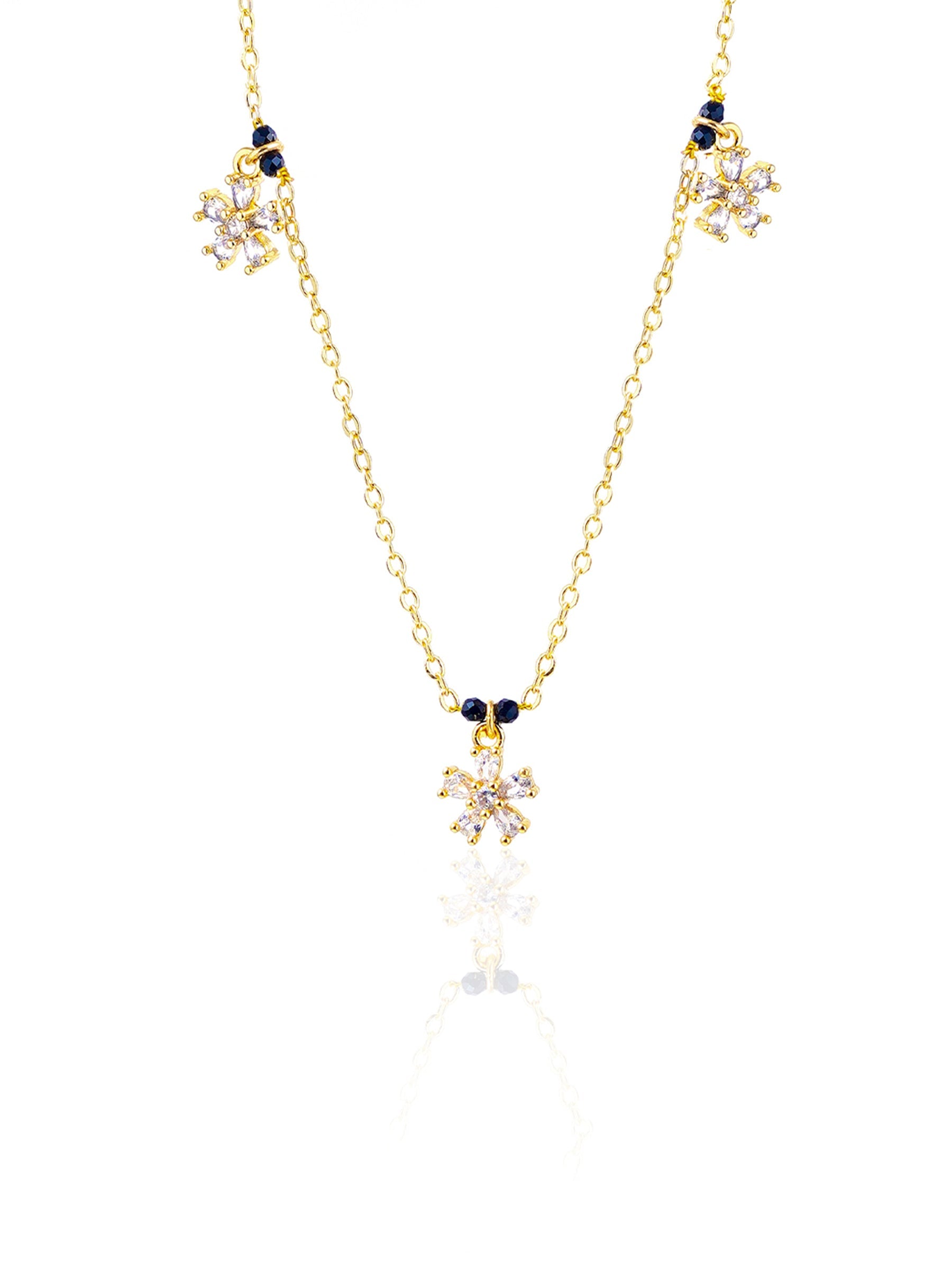 Blossomy Floral CZ Charms 14K Gold Plated Mangalsutra