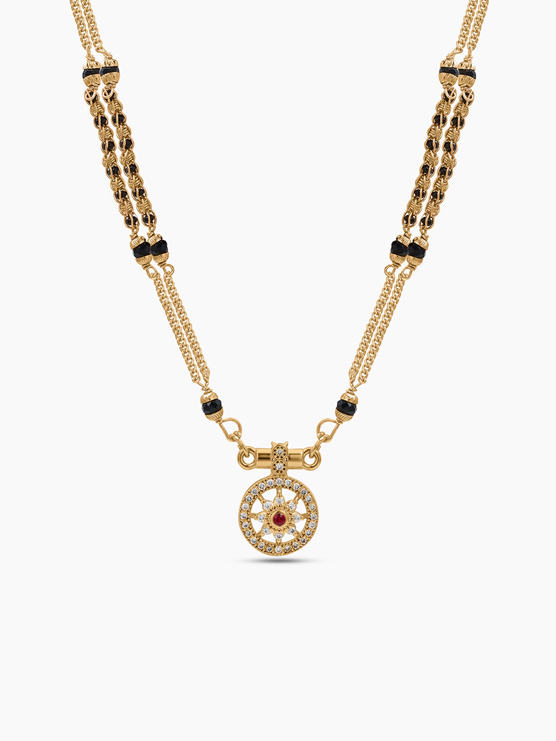 Devanshi Chakra Diamond Gold Women's Mangalsutra Necklace