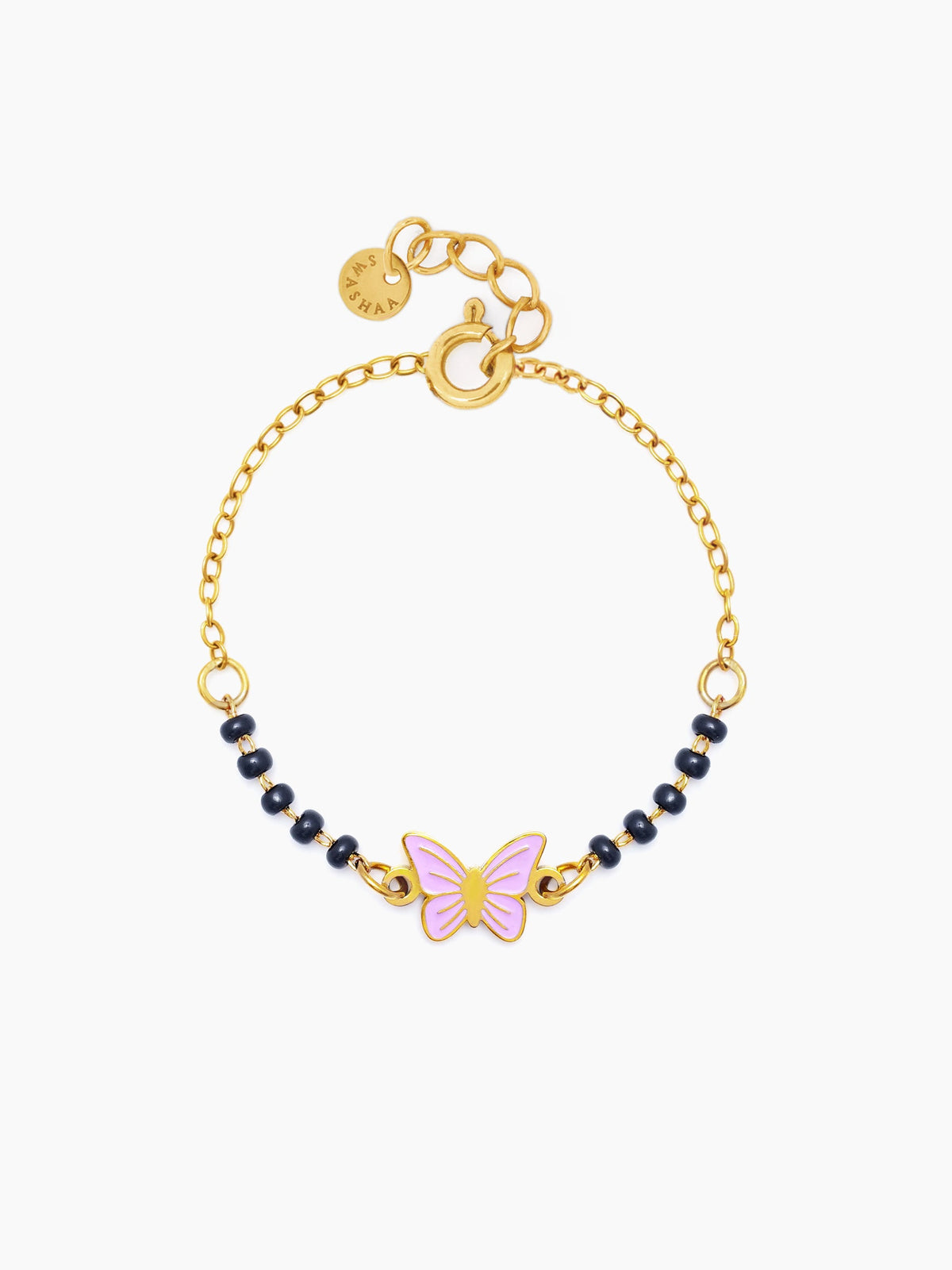 Flutter Grace Butterfly Charm 18K Gold Plated Kid's Nazariya Loose Bracelet