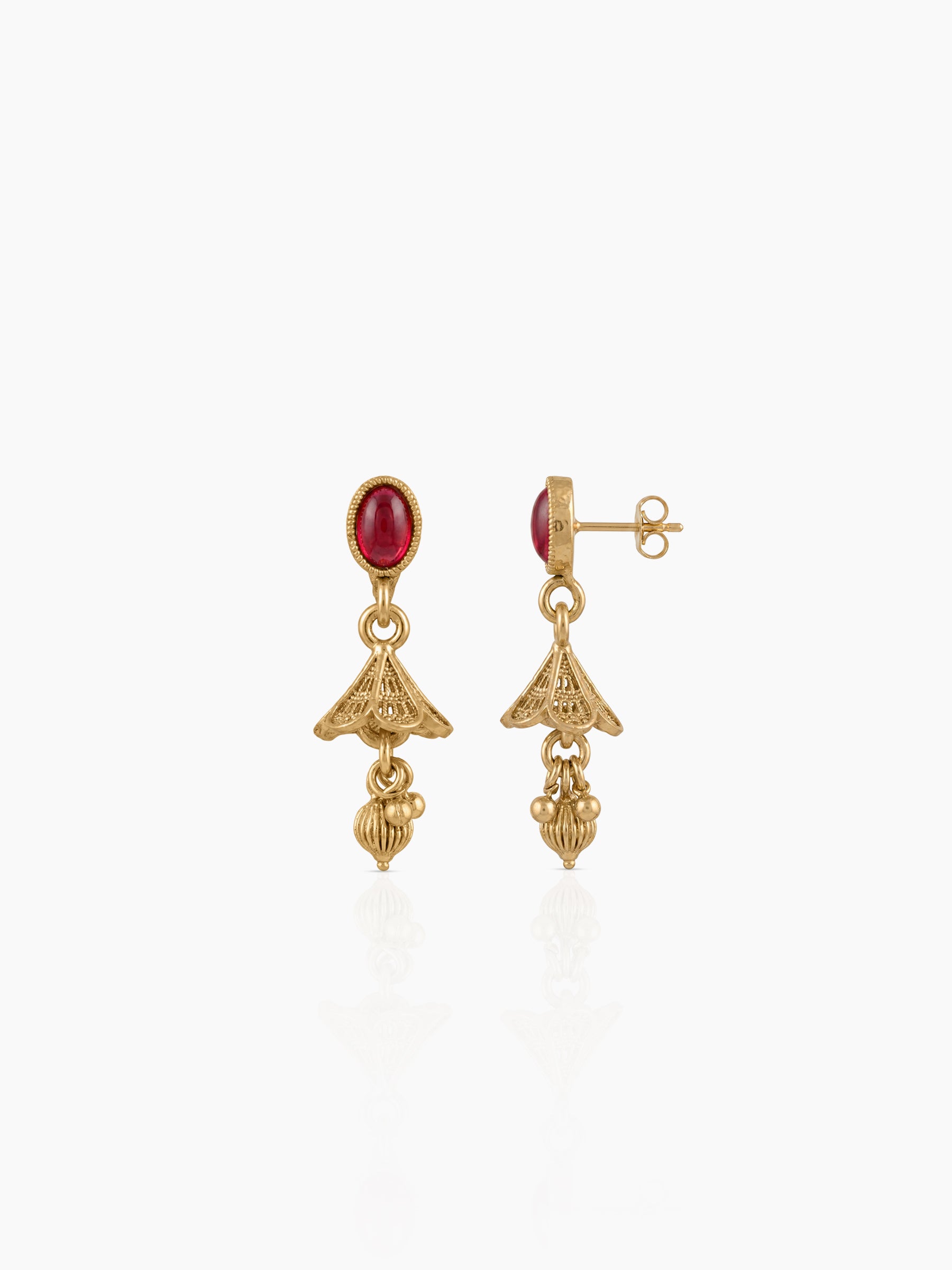 Kalyani Multicolour Diamond Bead Charm Gold Women's Jewelry Set Of 2 - Necklace & Earrings