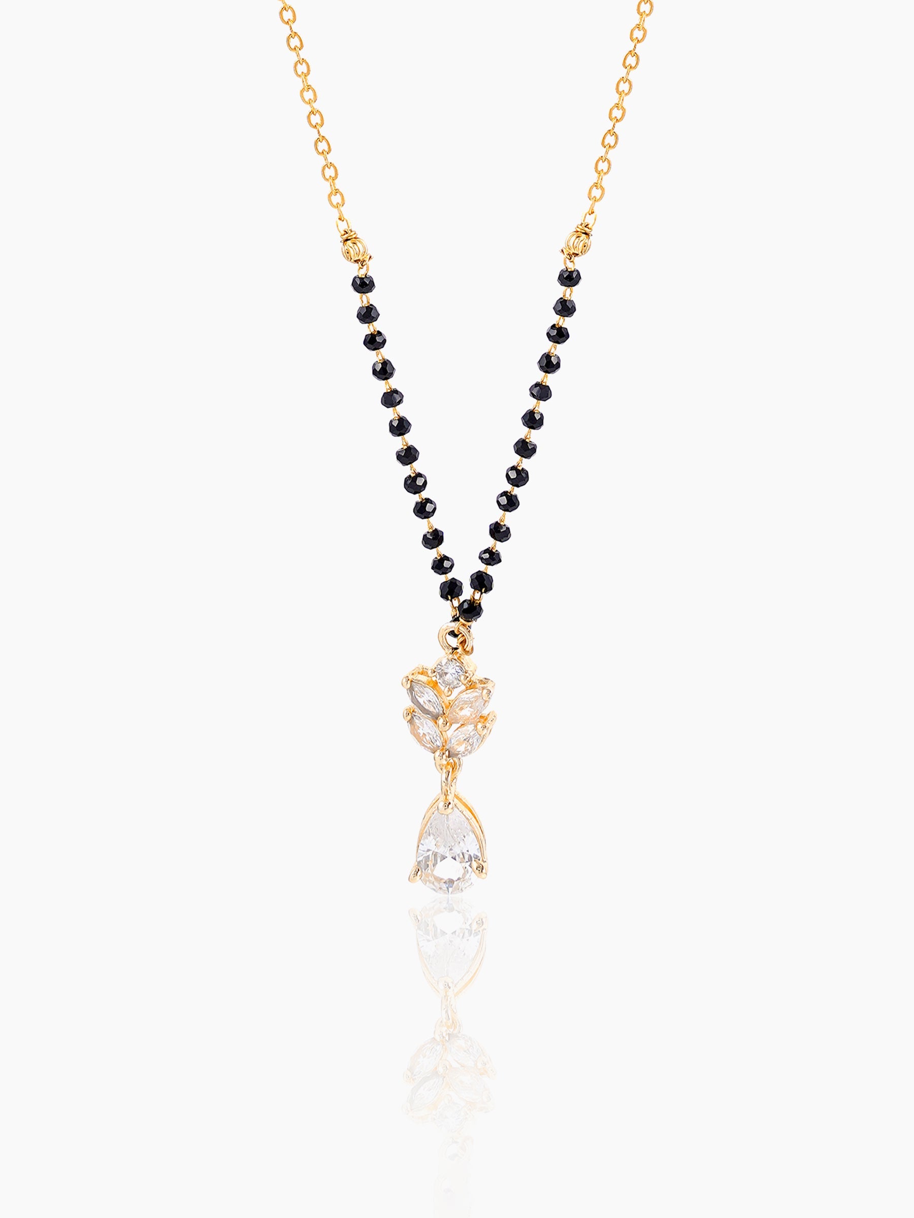 Kasturi Diamond Drop Solitaire 18K Gold Plated Mangalsutra