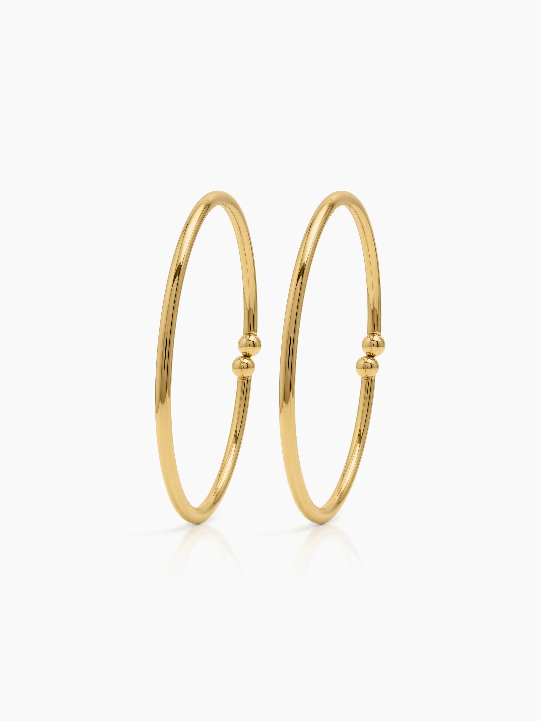 Kavini Classic Gold Set Of 2 Women's 2/4, 2/6, 2/8 Cuff Bangles