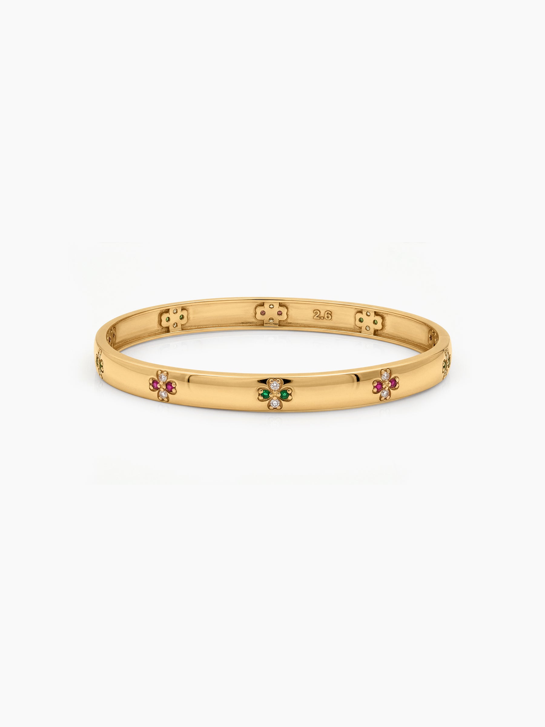 Kritika Pink - Green Floral Gold Set Of 2 Women's 2/4, 2/6, 2/8 Bangles