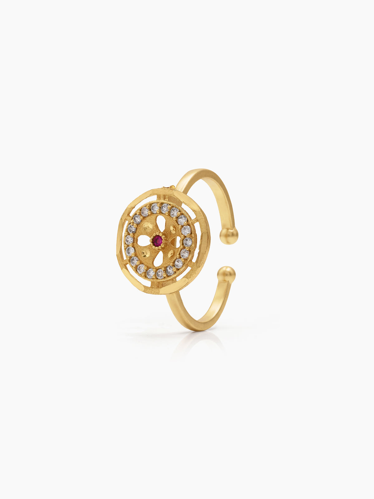 Kusum Red Diamond Gold Women's Rings