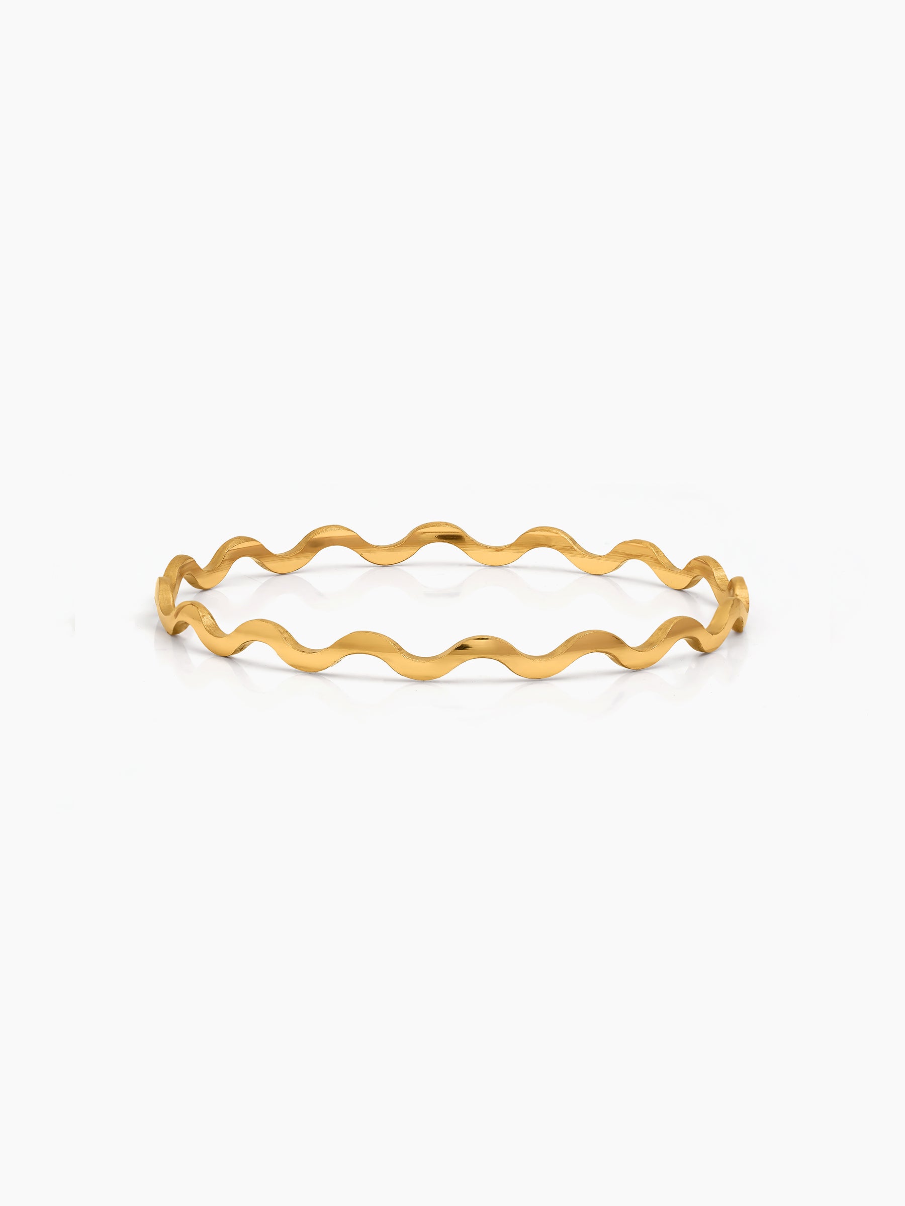Lehara Wave Curve Gold Set Of 4 Women's 2/4, 2/6, 2/8 Bangles