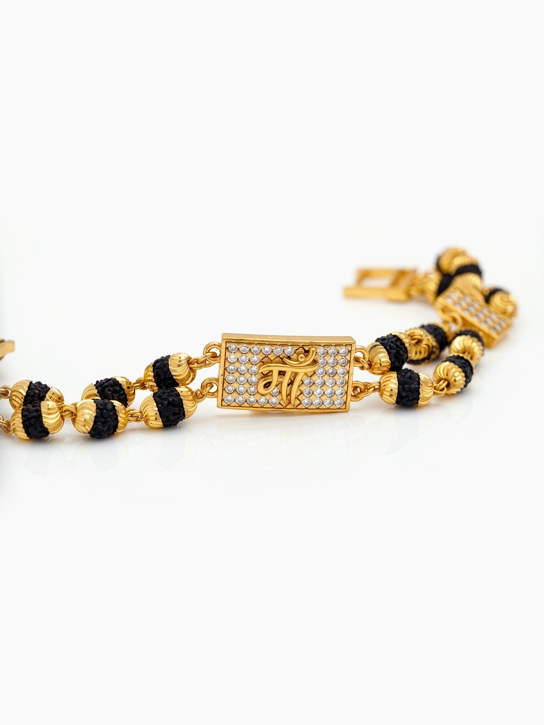 Maa Diamond Gold Men's Rudraksh Loose Chain Bracelets
