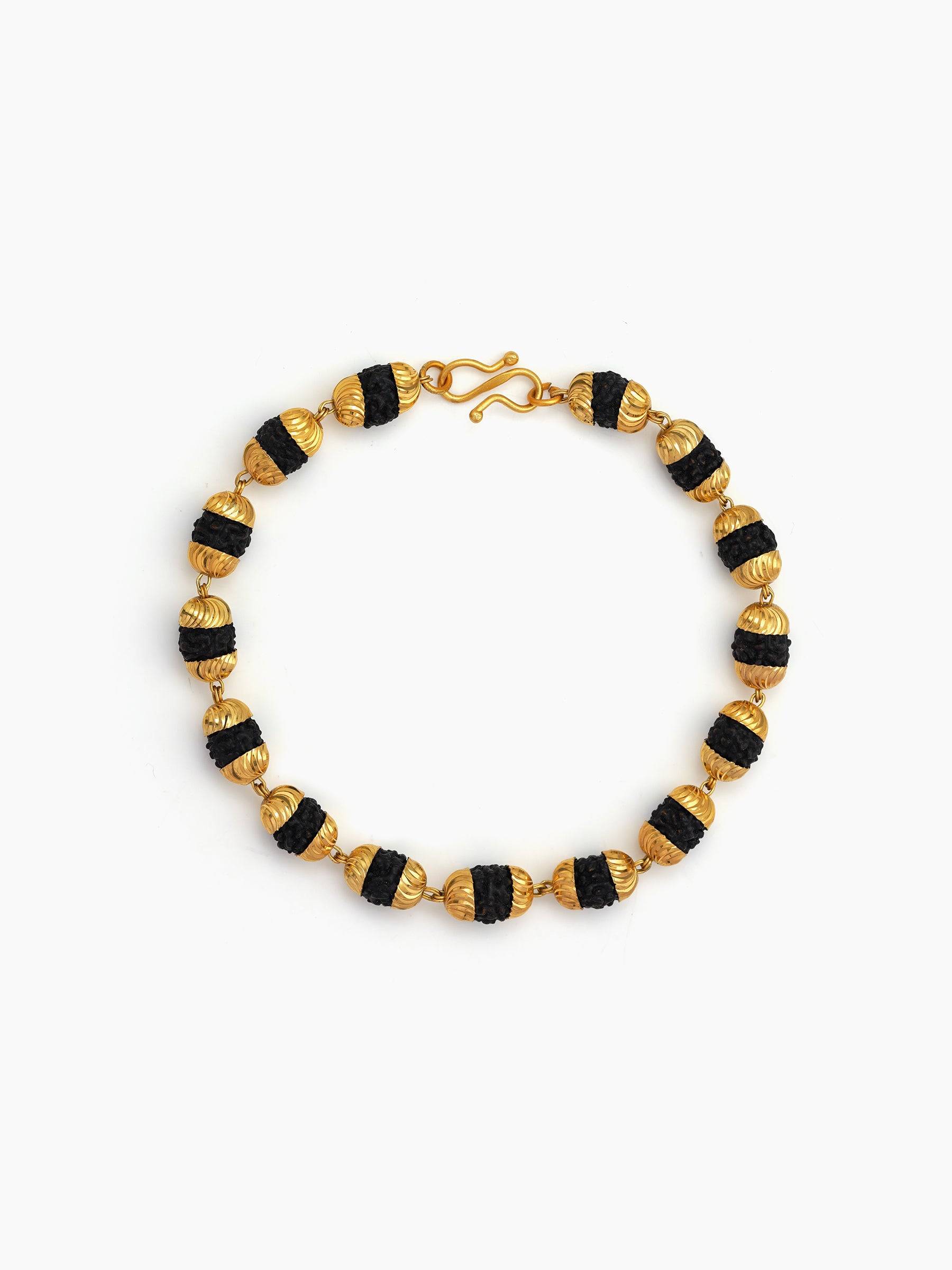Nirvan Gold Men's Rudraksh Loose Chain Bracelets