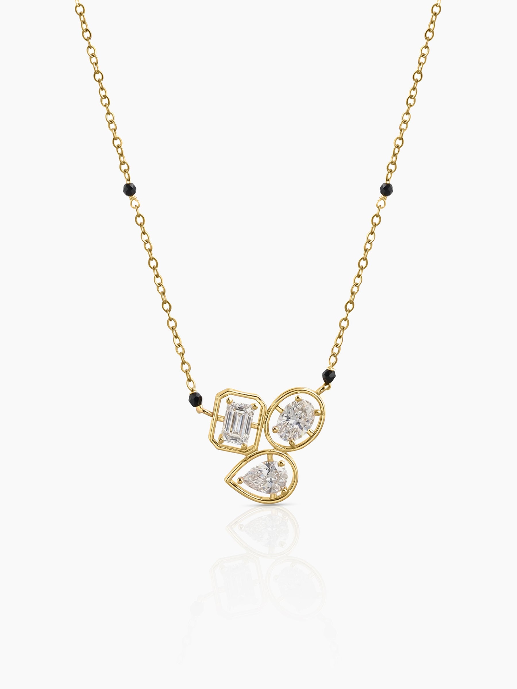 Nivara Trio Solitaire 18K Gold Tone
Plated Diamond Mangalsutra