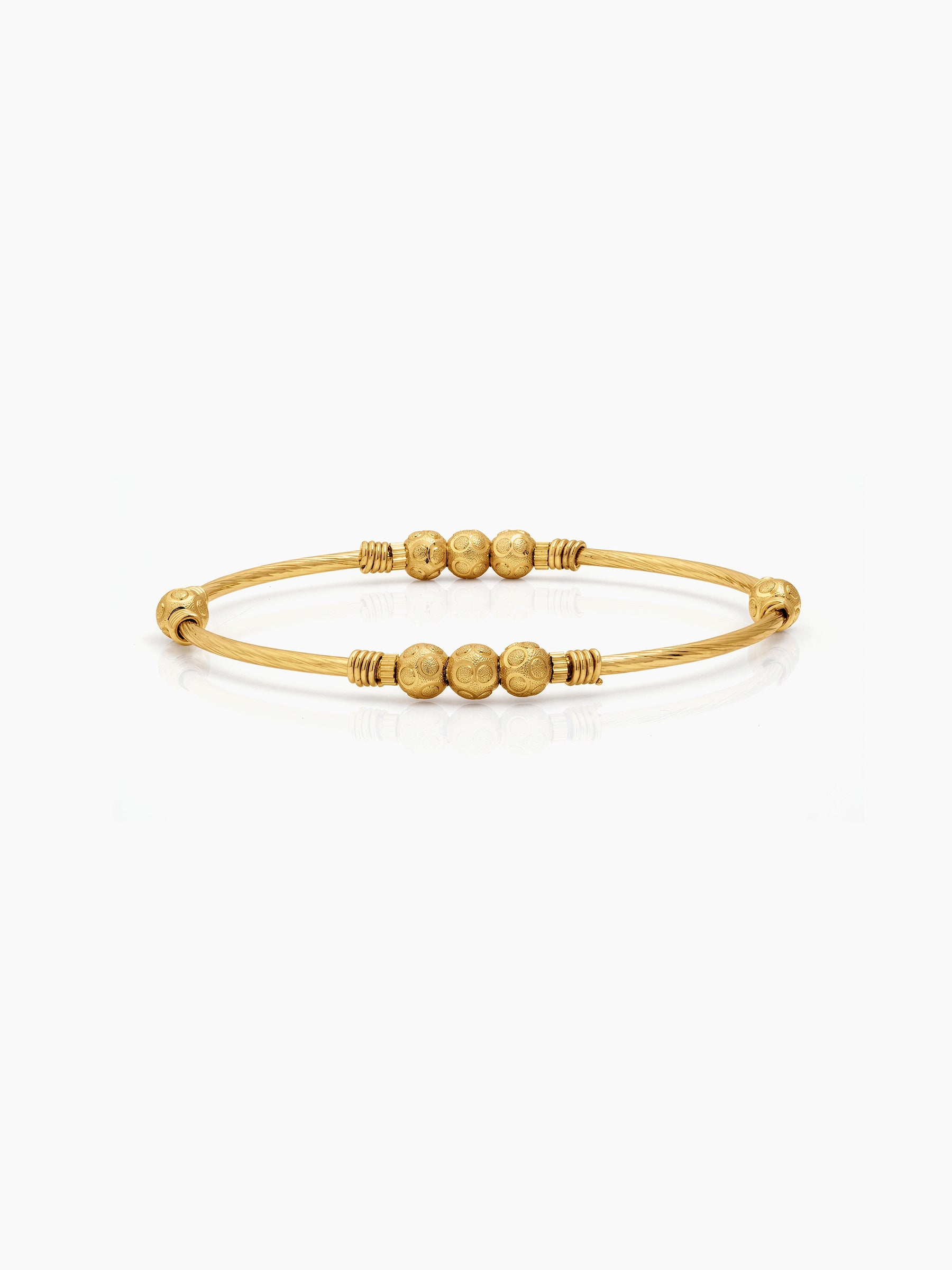 Roshni Gold Beads Set Of 4 Women's 2/4, 2/6, 2/8 Bangles