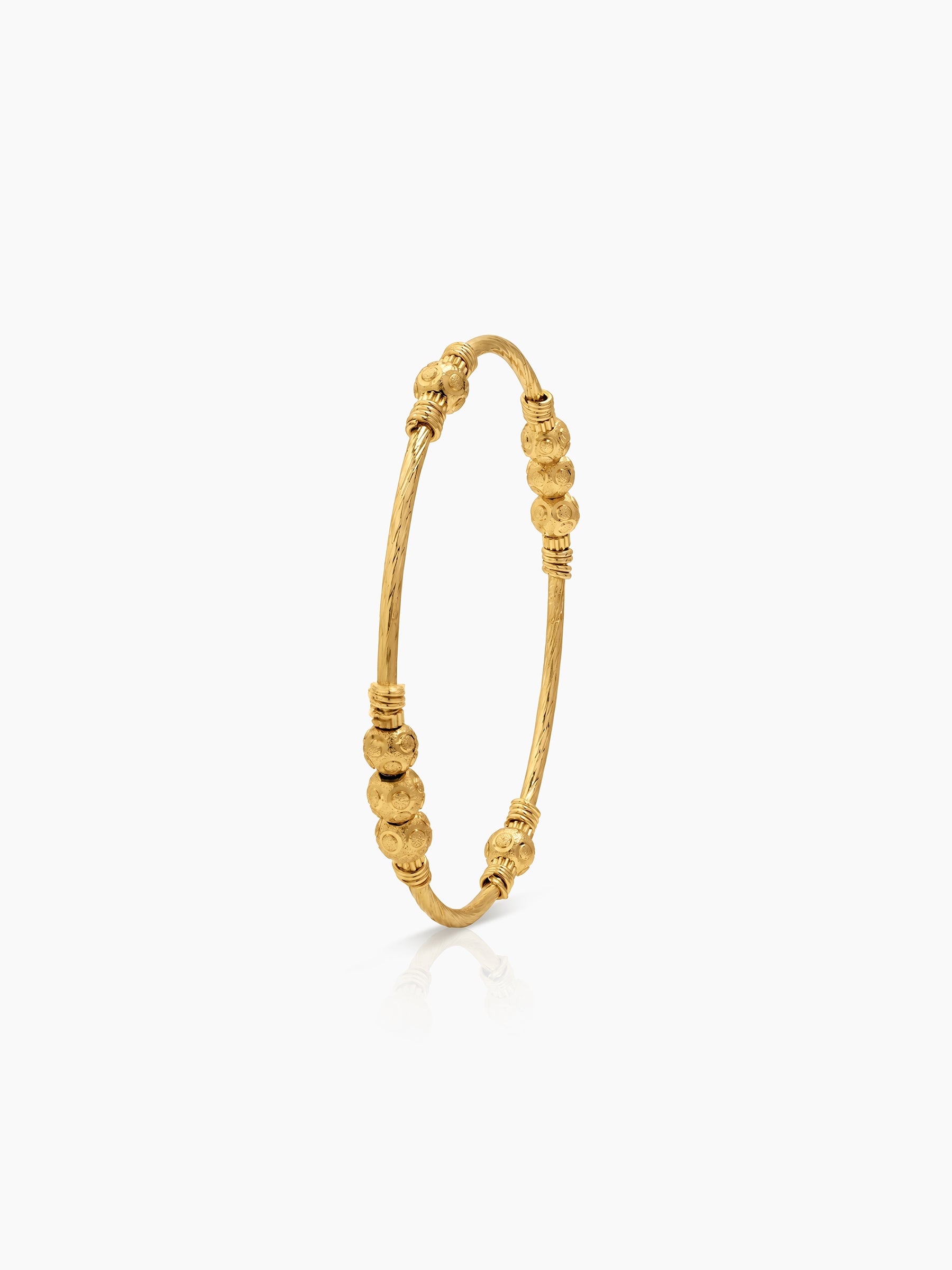 Roshni Gold Beads Set Of 4 Women's 2/4, 2/6, 2/8 Bangles