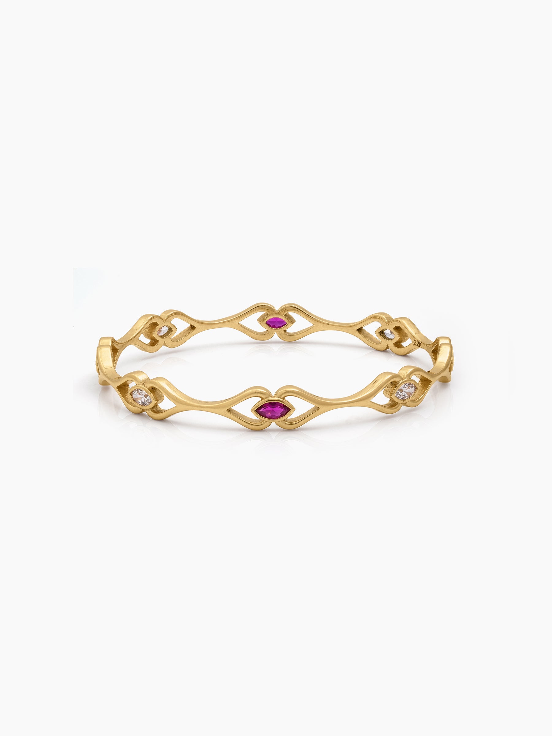 Saloni Marquise Leaf Cutwork Gold Set Of 2 Women's 2/4, 2/6, 2/8 Bangles