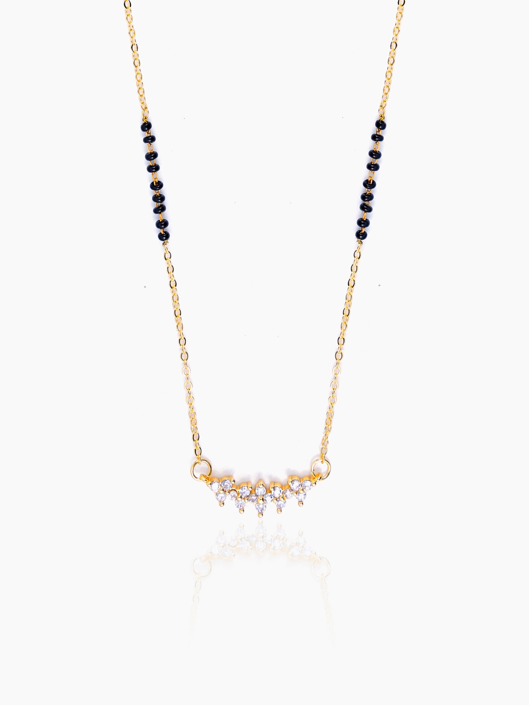 Tarini Sparkling Diamonds 14K Gold Plated Mangalsutra