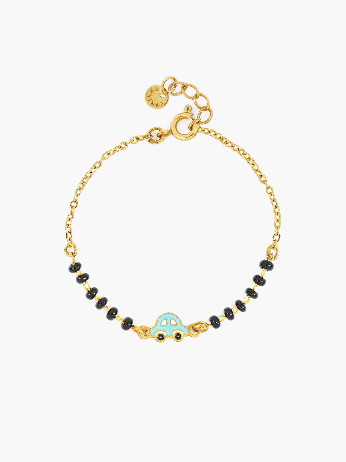 Tiny Wheels Car Charm 18K Gold Plated Kid's Nazariya Loose Bracelet
