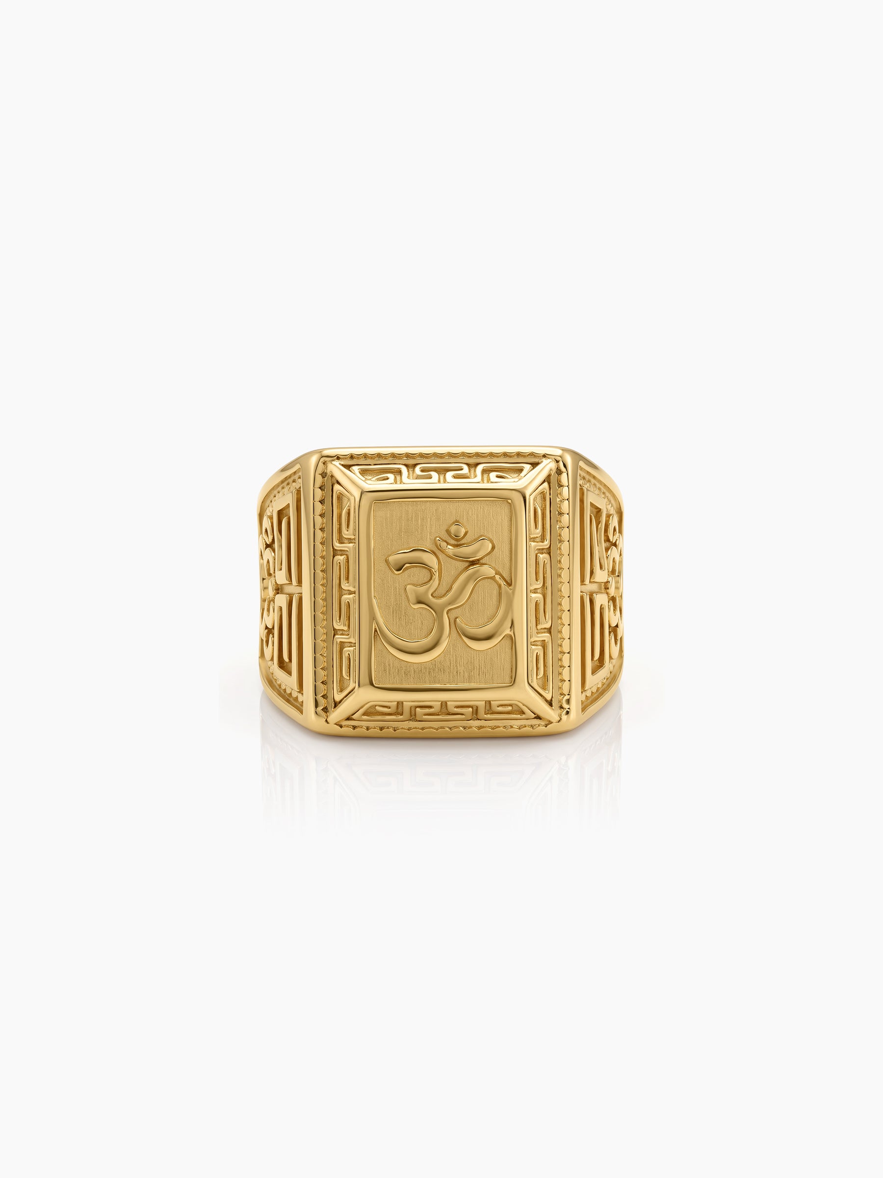 Trilok Om Signet Gold Men's Rings