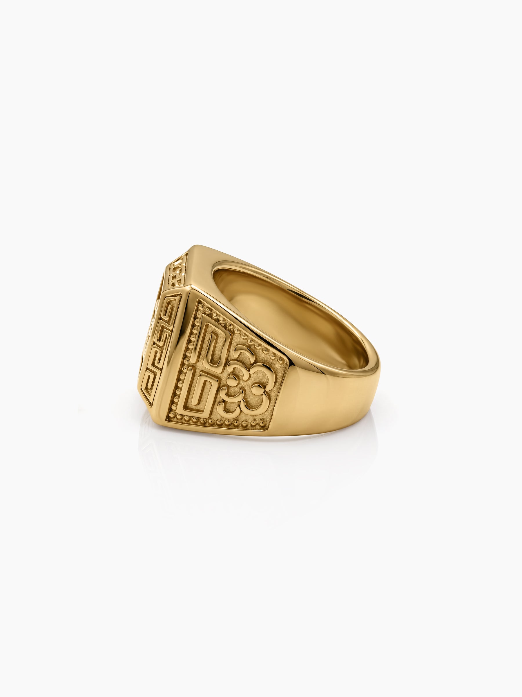 Trilok Om Signet Gold Men's Rings