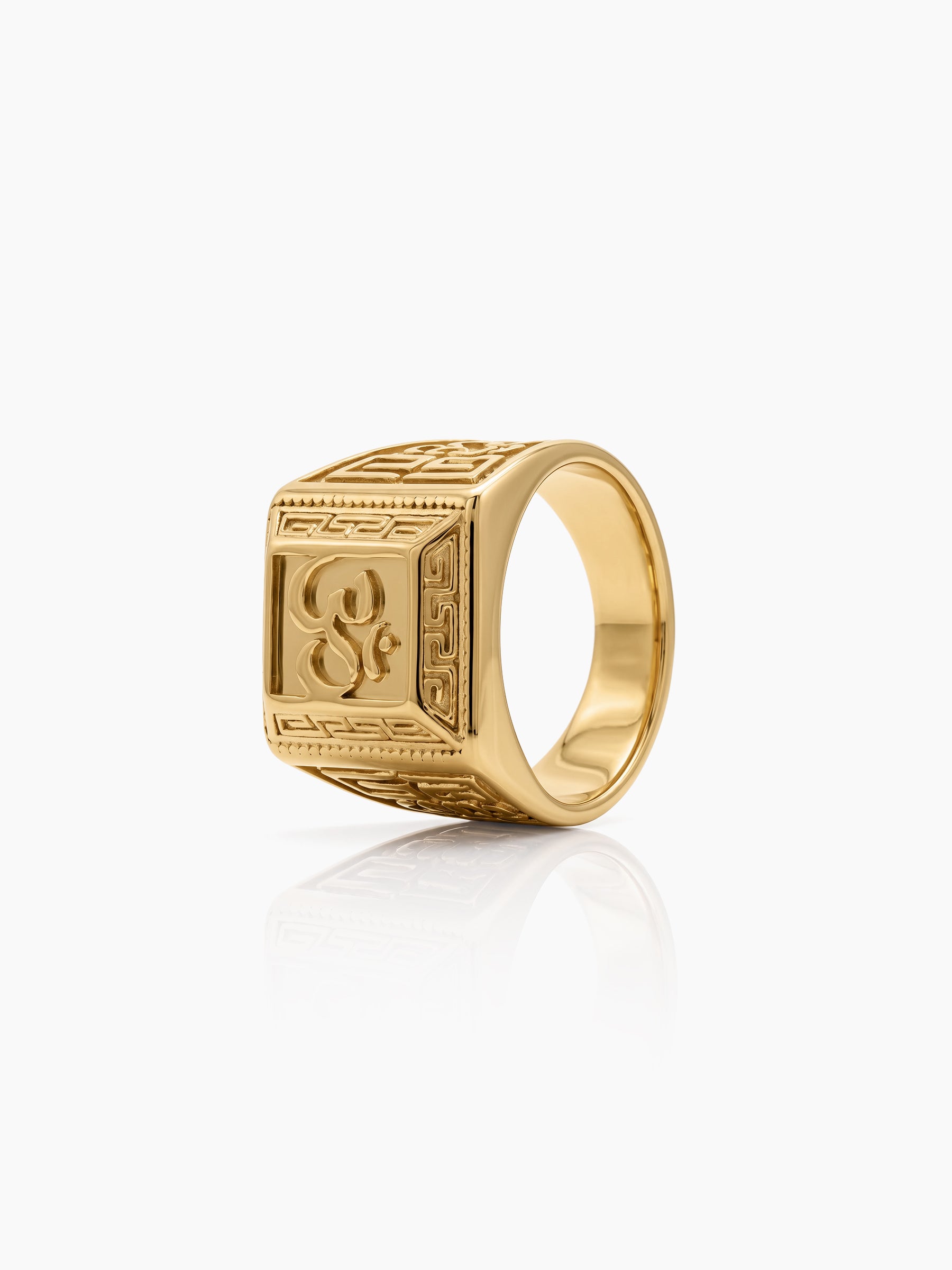 Trilok Om Signet Gold Men's Rings