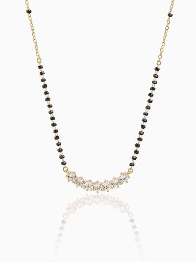 Aarna Sparkling Diamond 14K Gold Plated Mangalsutra