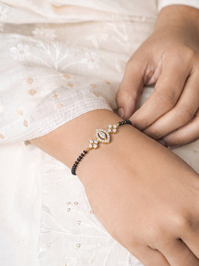 Aarshika Marquise Diamond 18K Gold Plated Women's Mangalsutra Bracelets