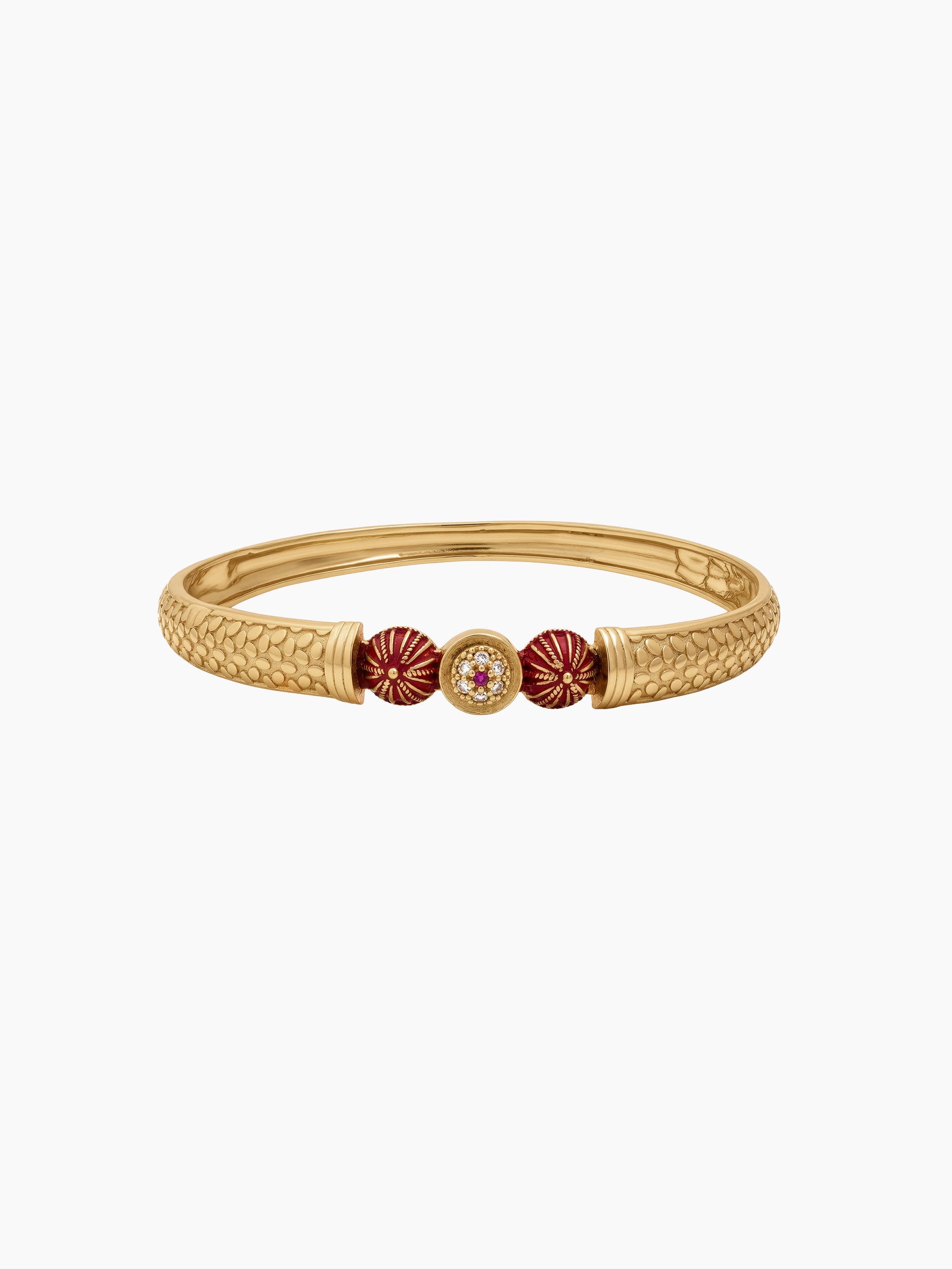Aaruni Diamond Bead Gold Women's Bangles (Set Of 2)