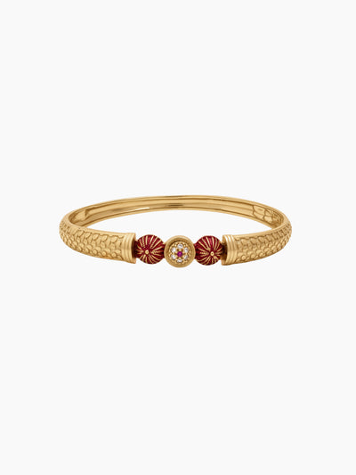 Aaruni Diamond Bead Gold Women's Bangles (Set Of 2)