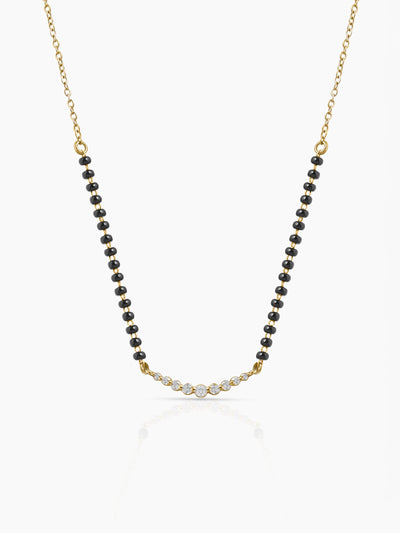Aarunya Diamond Bar 18K Gold Plated Mangalsutra