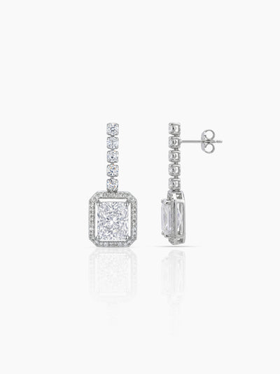 Advita Diamond Solitaire Silver Women's Jewelry Set Of 4 - Necklace, Ring, Bracelet & Earrings