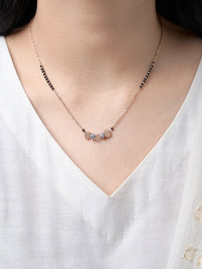 Ahaya Floral Discs Rosegold Plated Mangalsutra