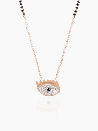 Aliana Eye Rosegold Plated Pendant Mangalsutra