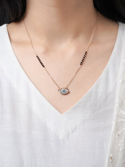 Aliana Eye Rosegold Plated Pendant Mangalsutra