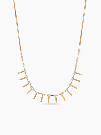 Amrita  Baguette Diamond Charm Gold Women's Chain Pendant Necklace
