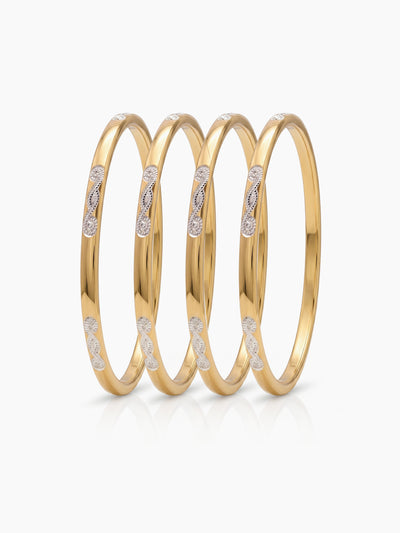 Anandi Diamond Gold Set of 2 Women's 2/4, 2/6, 2/8 Bangles 