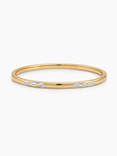 Anandi Diamond Gold Set of 2 Women's 2/4, 2/6, 2/8 Bangles 