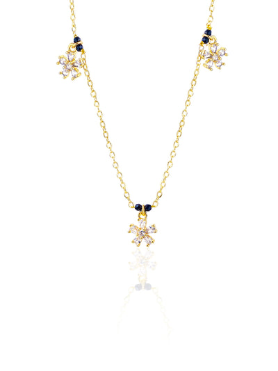 Blossomy Floral CZ Charms 14K Gold Plated Mangalsutra
