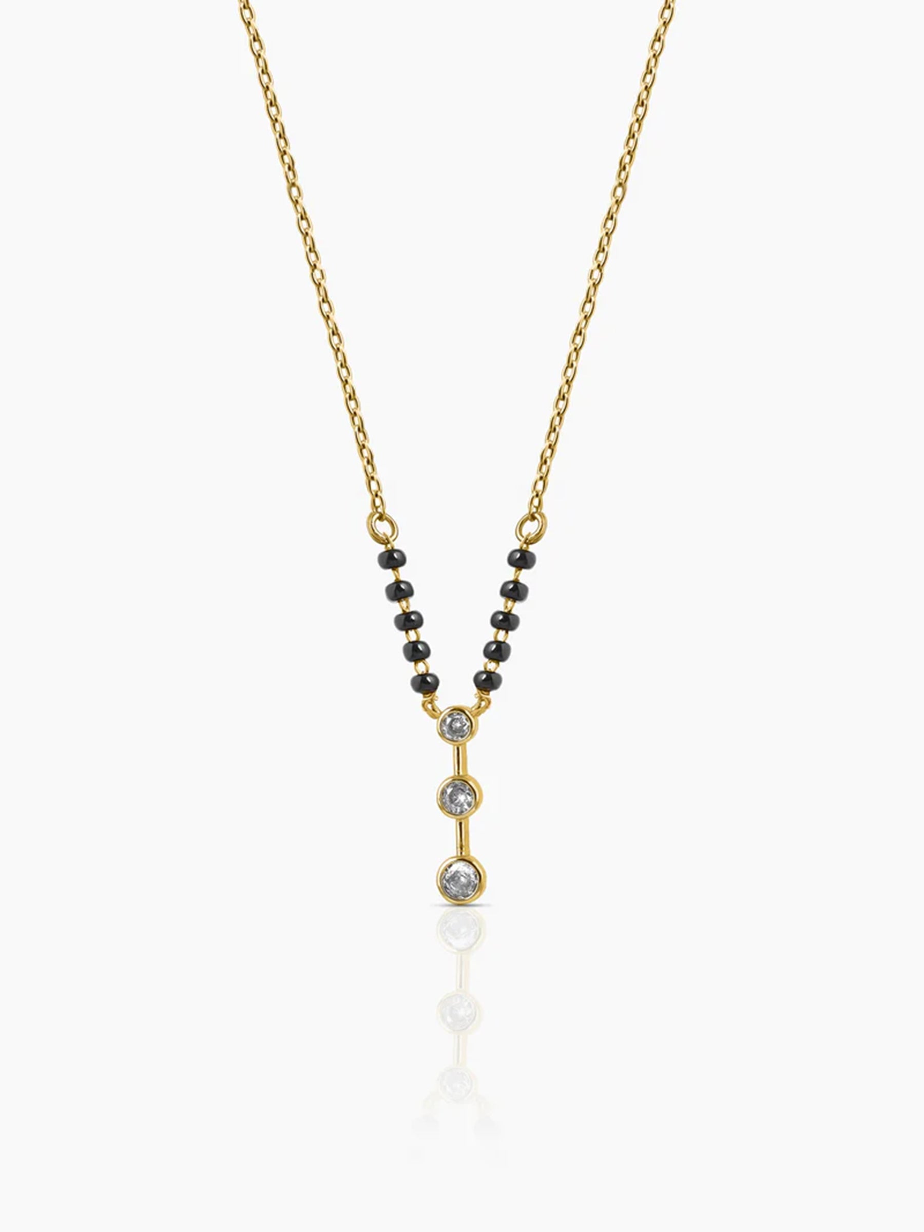 Devika Trio Diamond Drop 18K Gold Plated Mangalsutra