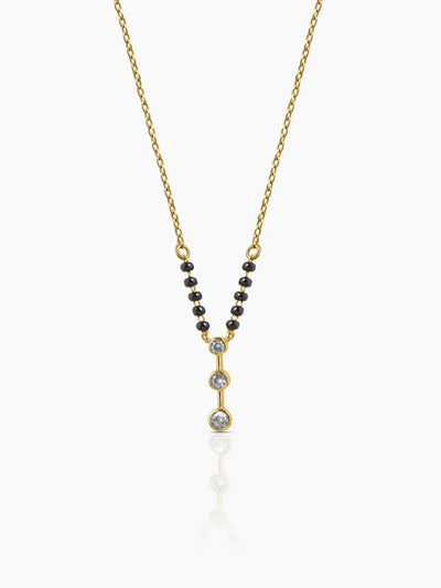 Devika Trio Diamond Drop 18K Gold Plated Mangalsutra