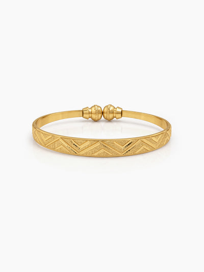 Enakshi Textured Wave Gold Women's Cuff Bangles (Set Of 2)