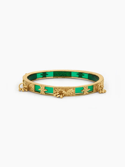 Harita Green Meenakari Charm Gold Set Of 2 Women's 2/4, 2/6, 2/8 Bangles