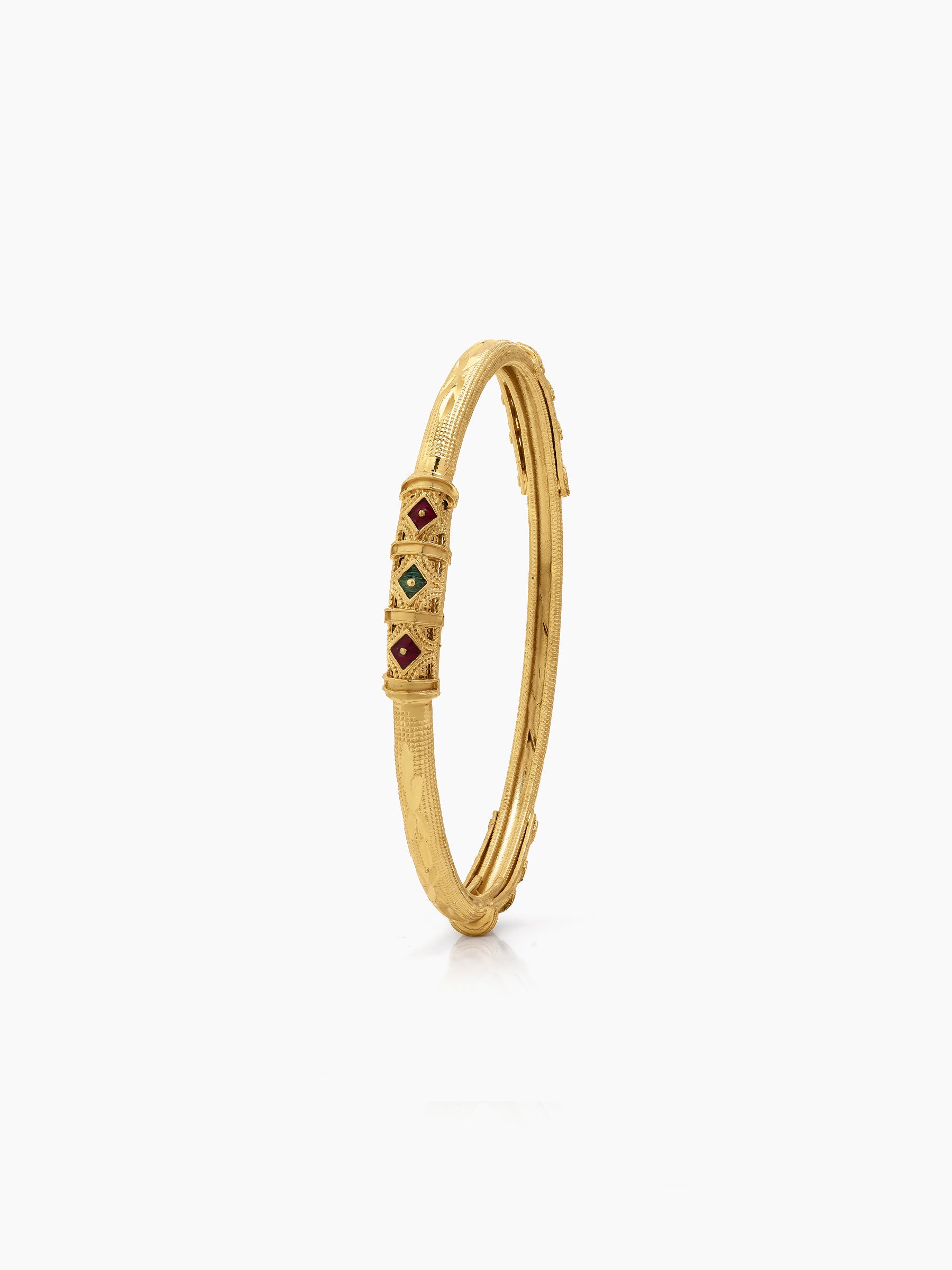 Heena Pink - Green Gold Set Of 4 Women's 2/4, 2/6, 2/8 Bangles