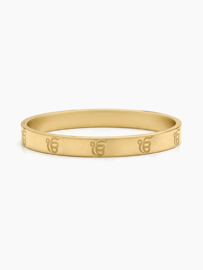  Ik Onkar Gold Men's Solid Kada Bracelets