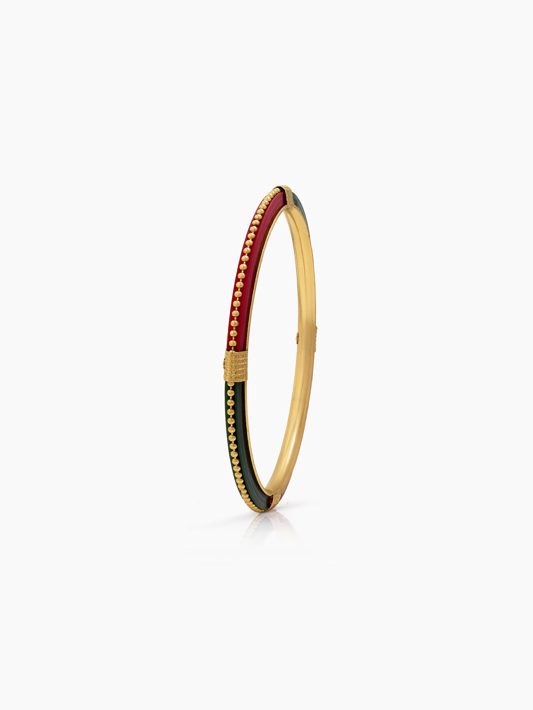 Jeevika Red-Green Multicolour Gold Set Of 4 Women's 2/4, 2/6, 2/8  Bangles
