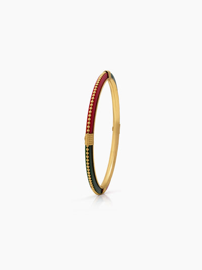 Jeevika Red-Green Multicolour Gold Set Of 4 Women's 2/4, 2/6, 2/8  Bangles