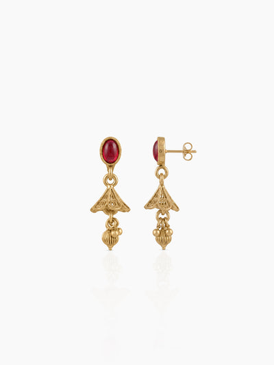 Kalyani Multicolour Diamond Bead Charm Gold Women's Jewelry Set Of 2 - Necklace & Earrings