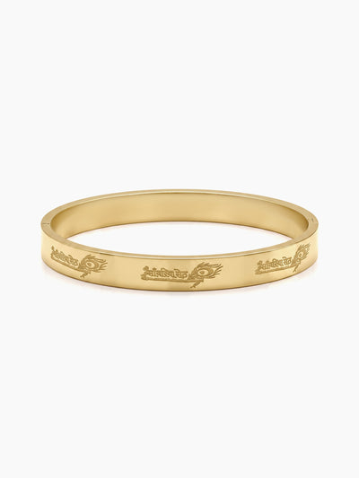 Kanha Morpankh Gold Men's Solid Kada Bracelets