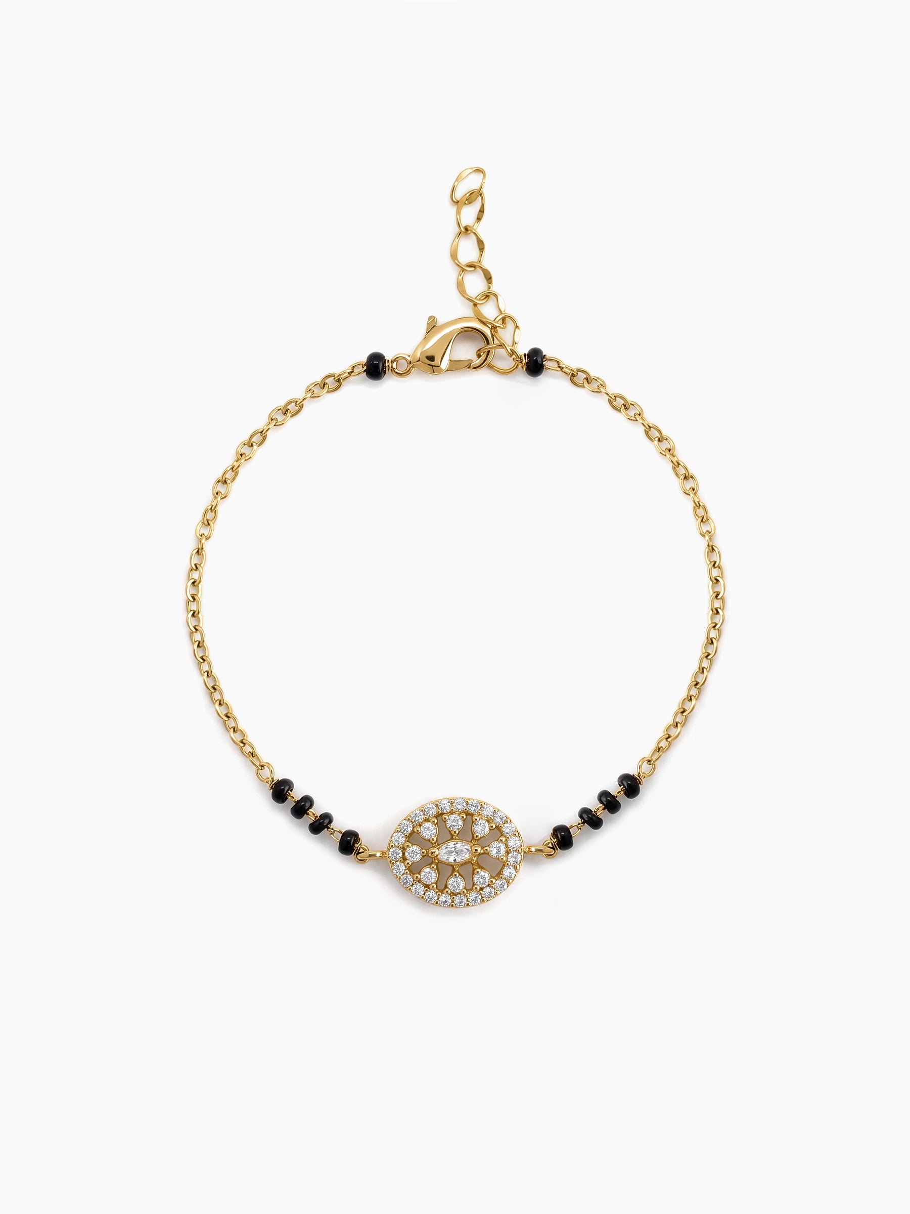 Kasak Floral 18K Gold Plated Mangalsutra Bracelet