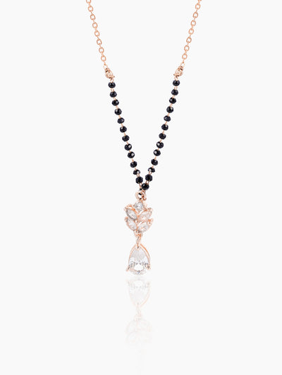 Kasturi Diamond Drop Solitaire Rosegold Plated Mangalsutra