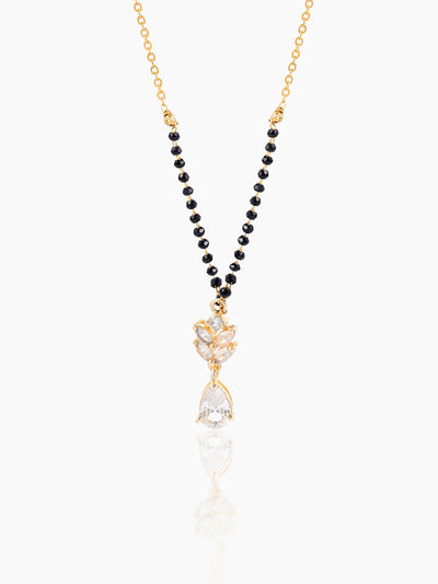 Kasturi Diamond Drop Solitaire 18K Gold Plated Mangalsutra